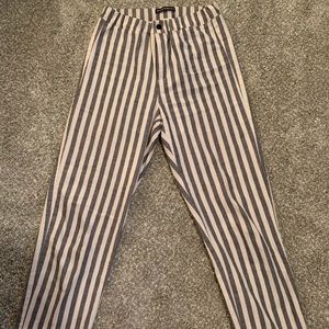 Navy and white pinstripe pants